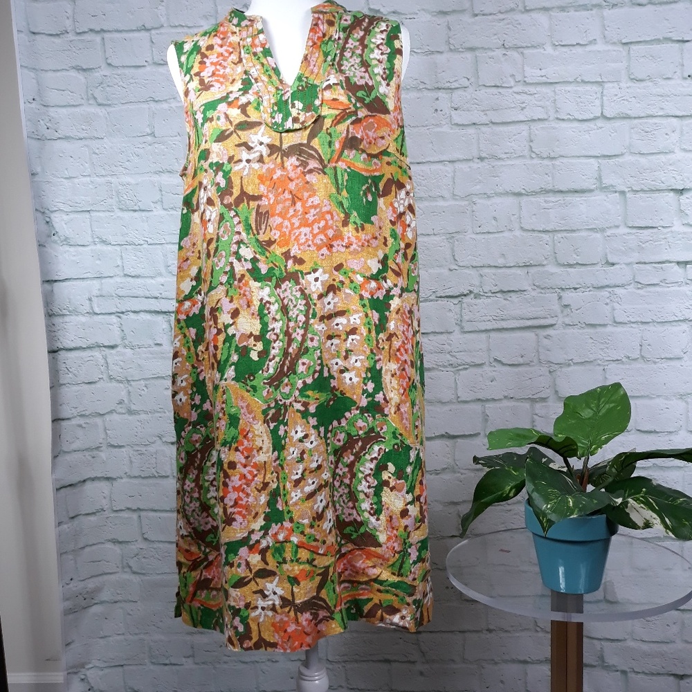 Lands' End colorful linen shift size 12